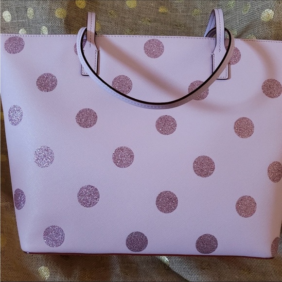kate spade Handbags - Kate Spade Pink Glitter Dot Tote